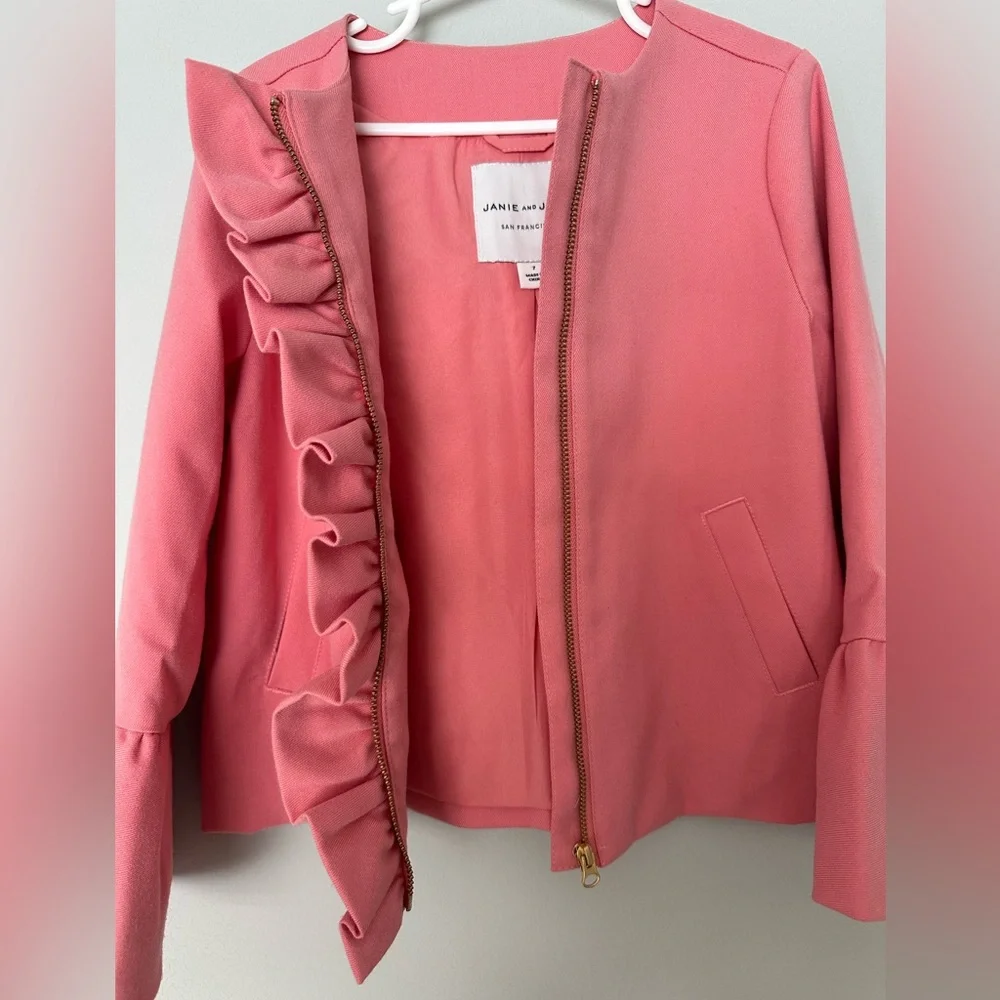 Janie and Jack Pink Bell Sleeve Ruffle Jacket, 7